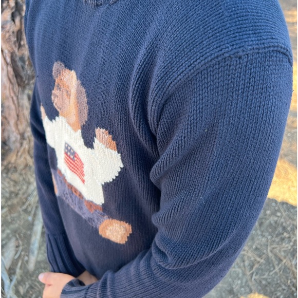 POLO BEAR RALPH LAUREN MEN KNIT SWEATER CHRISTMAS SWEATSHIRT TEDDY HOLIDAY LTD S - Picture 11 of 16